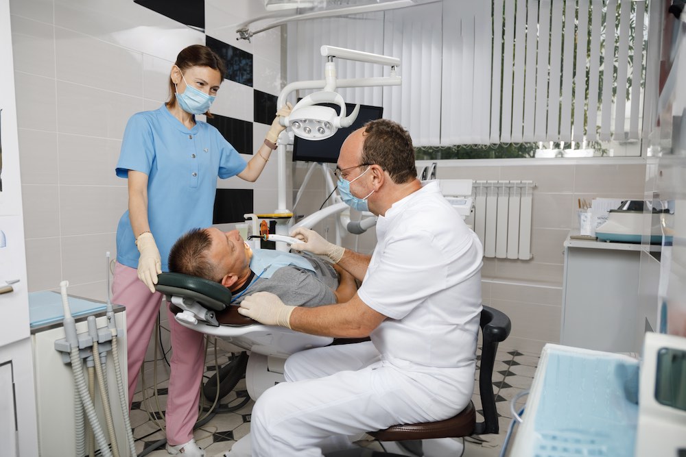 Vladimir Klurfeld at his dental clinic